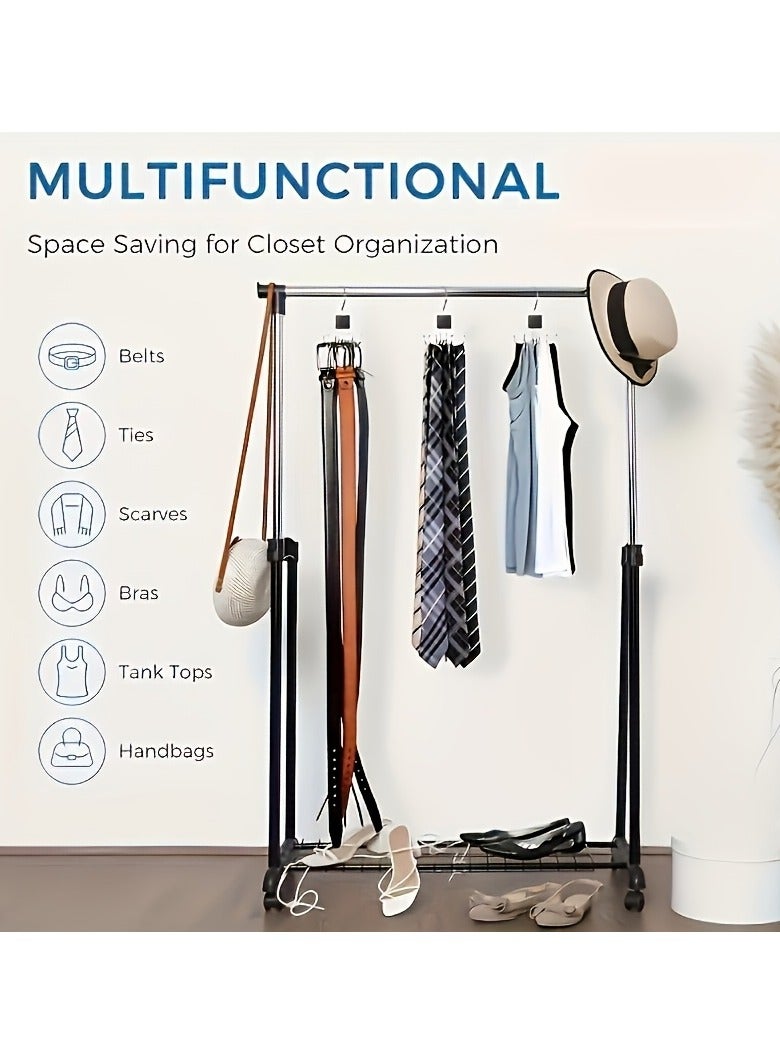 Rotating Belt & Accessory Hanger - Wooden Base with Stainless Steel Hooks | Space-Saving Closet Organizer for Belts, Ties, Scarves, Bras, Vests | Multi-Functional Wardrobe Storage Solution | Modern Home Organization - Image 5