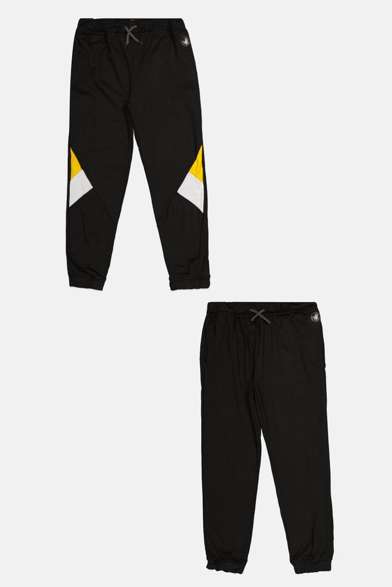 Body Glove سروال جوجر للأطفال الأولاد بقطعتين بشعار العلامة التجارية، أسود - Image 2