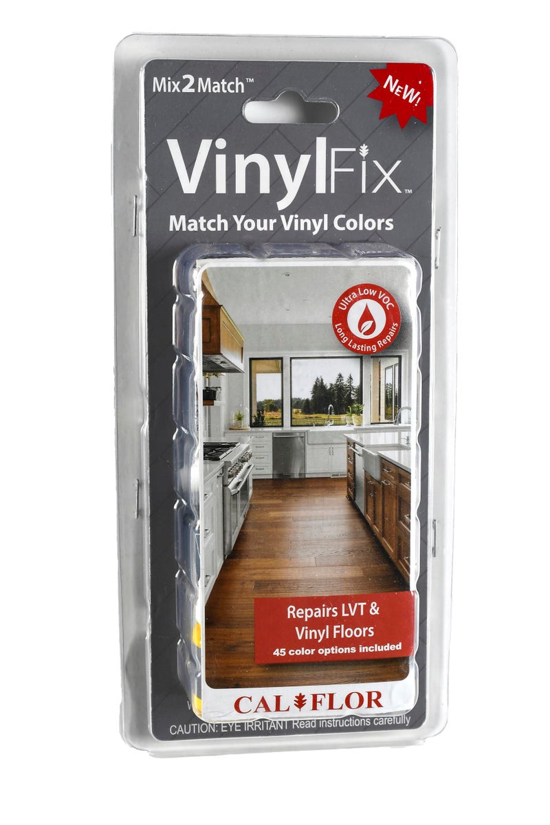 CalFlor VinylFix Mix2Match Vinyl & LVT Repair Kit - Acrylic Putty + 7 Pigments, 45 Color Formulas - Image 2