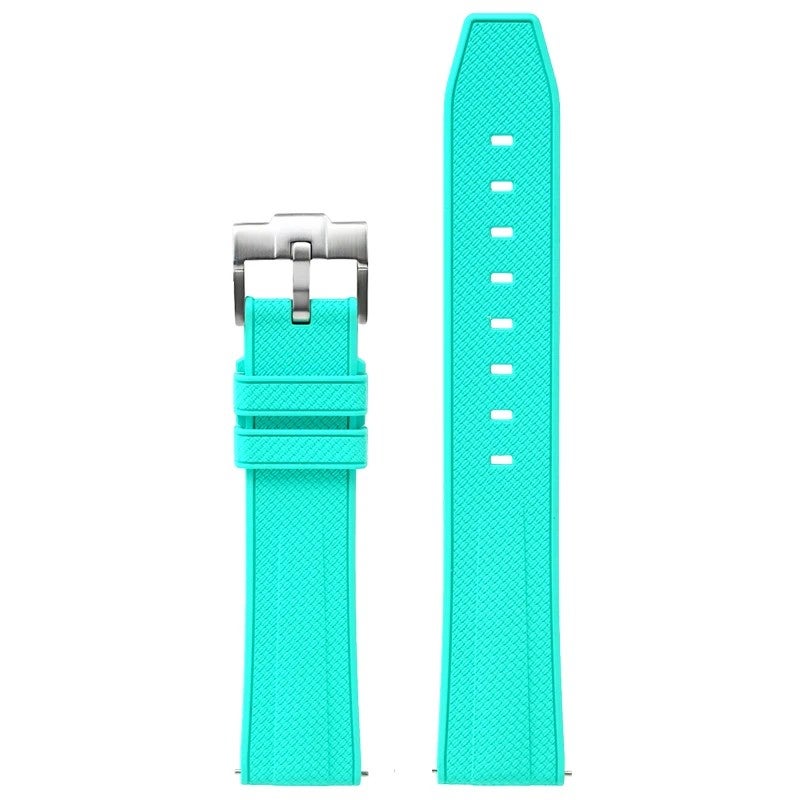 Bluejw New Design Vulcanized FKM Rubber Watch Strap – Quick Release, Soft Fluoro Rubber Replacement Band for Dive & Sport Watches, Fits 20mm & 22mm, LOGO Compatible - Image 1