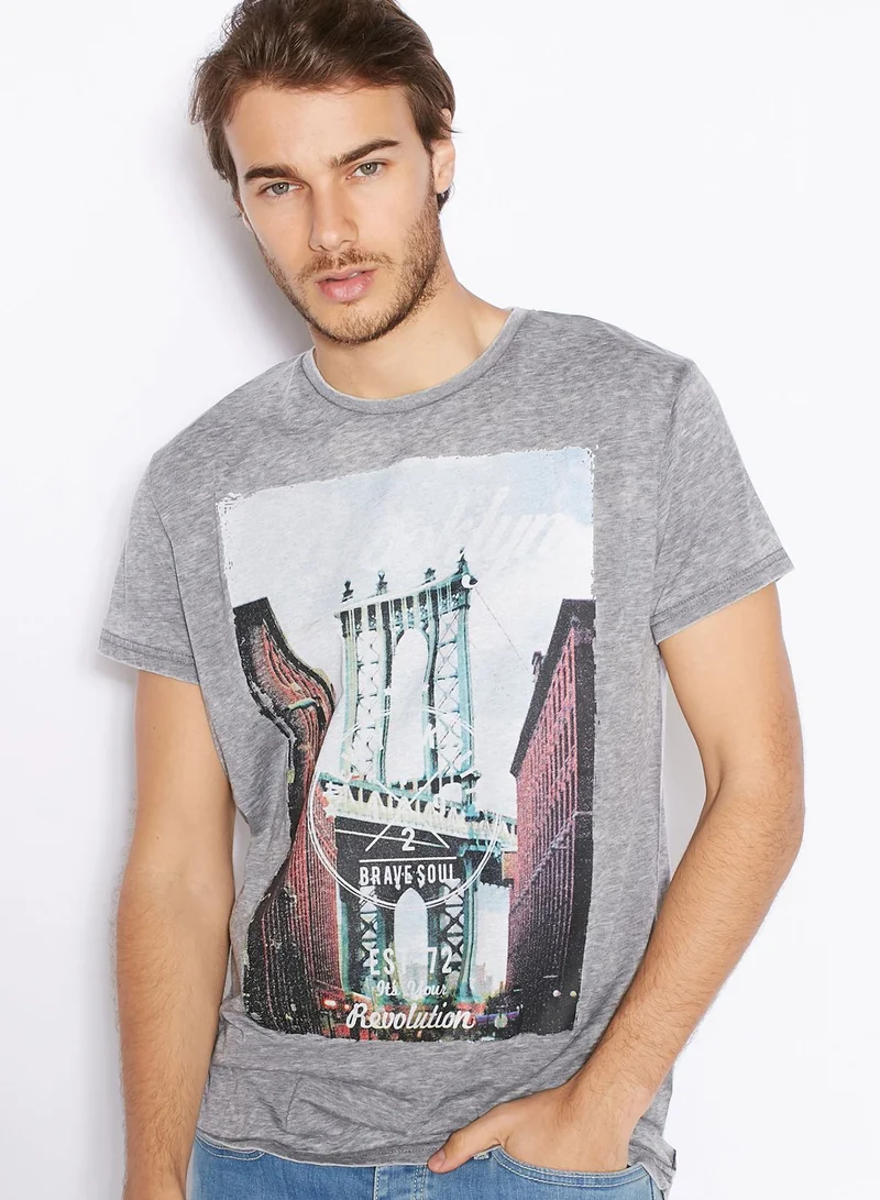 BRAVE SOUL Brooklyn Bridge T-Shirt