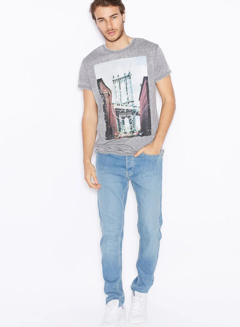 BRAVE SOUL Brooklyn Bridge T-Shirt