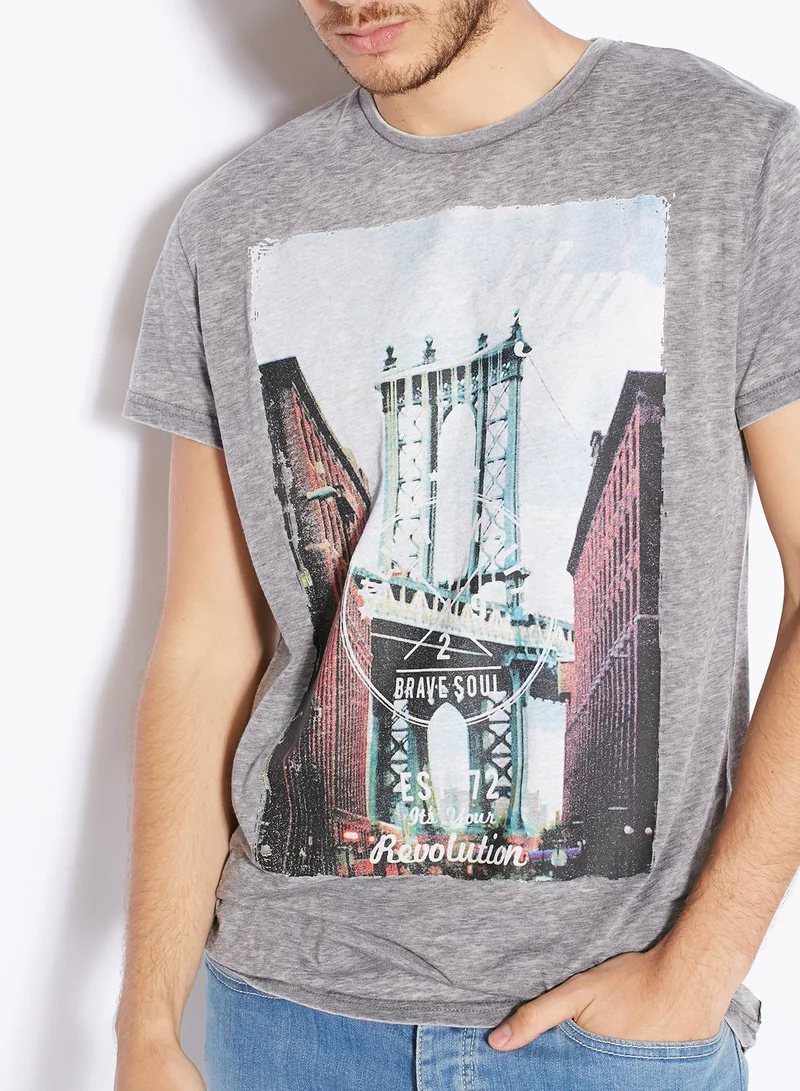 BRAVE SOUL Brooklyn Bridge T-Shirt