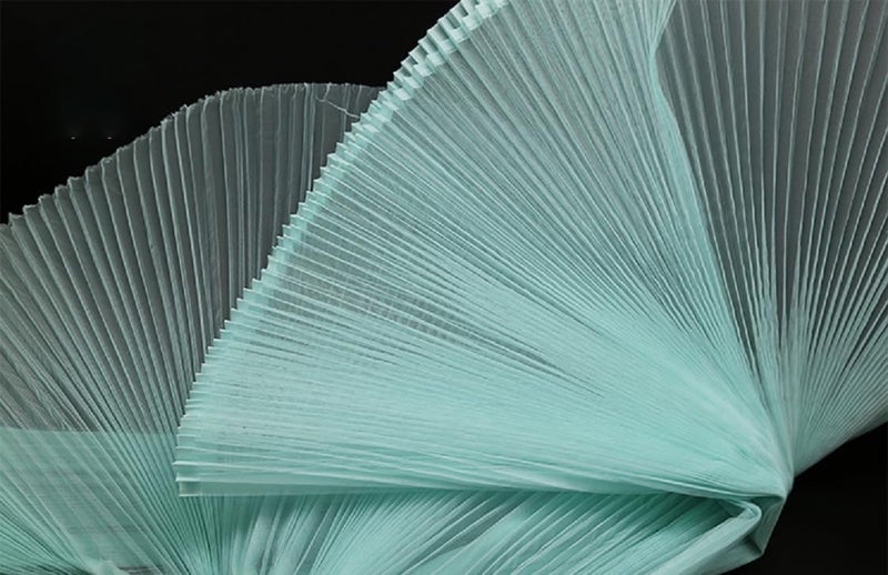 YABINA Ruffled Lace Trims 1 Yards, Pleated Lace Fabric Trim, Organza Ruffled Fabric Chiffon Tulle Border for Sewing Dress Bag Costume Decoration Trimming Craft (Water Green) - Image 2