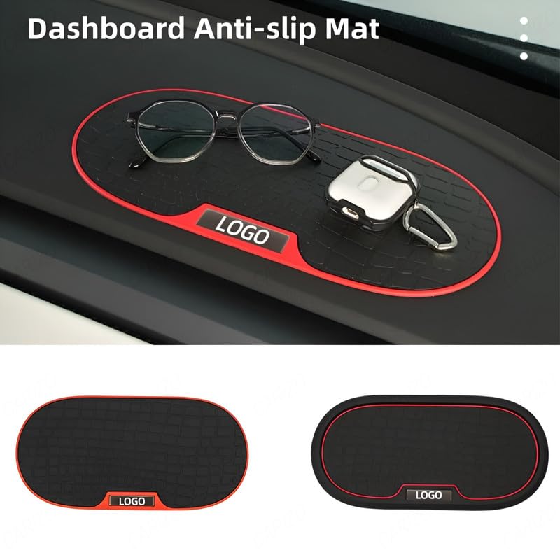 CARIZO GripMaster Anti-Slip Dashboard Mat for Cars, Black & Red, Robust PVC Storage Solution for Phones, Wallets, Keys, and More - Image 5