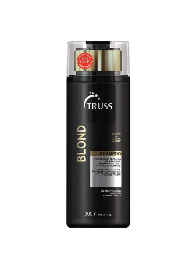 تروس شامبو TRUSS Blond - شامبو لحماية اللون وتقويته مع التحكم في التجعد - شامبو أشقر بنفسجي اللون يتحكم في درجات اللون النحاسي والأصفر والبرتقالي في الشعر المبيض والمميز والرمادي (300 مل)  - Image 1