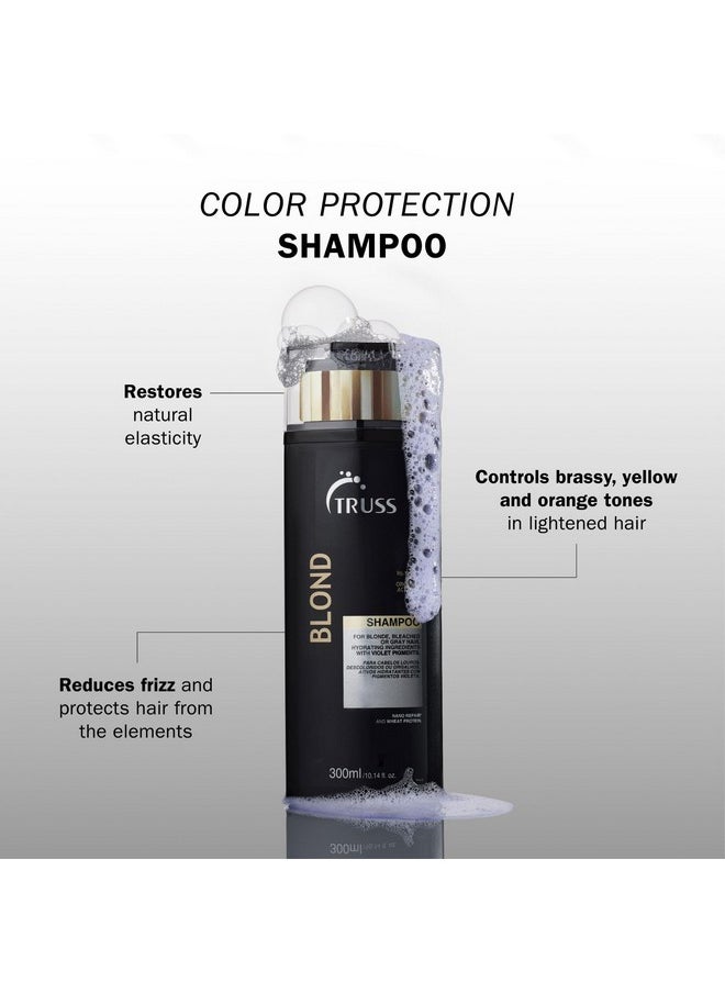 تروس شامبو TRUSS Blond - شامبو لحماية اللون وتقويته مع التحكم في التجعد - شامبو أشقر بنفسجي اللون يتحكم في درجات اللون النحاسي والأصفر والبرتقالي في الشعر المبيض والمميز والرمادي (300 مل)  - Image 2