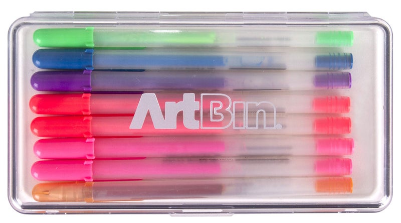 ArtBin 6902AG Slim Line Pen & Pencil Box, Small Art & Craft Organizer, [1] Plastic Storage Case, Translucent - Image 2