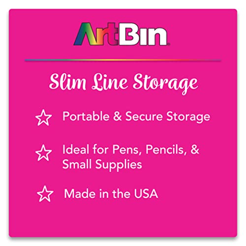 ArtBin 6902AG Slim Line Pen & Pencil Box, Small Art & Craft Organizer, [1] Plastic Storage Case, Translucent - Image 5