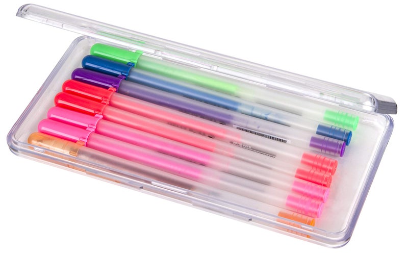 ArtBin 6902AG Slim Line Pen & Pencil Box, Small Art & Craft Organizer, [1] Plastic Storage Case, Translucent - Image 1