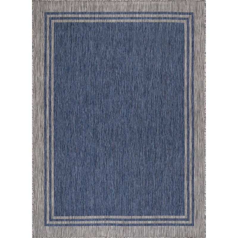 Luul Home Bordered Outdoor Rug 6x9 Washable Outside Carpet for Indoor Patio Porch Waterproof Easy Cleaning Non Shedding Area Rugs Navy 6 x 9 - Image 2