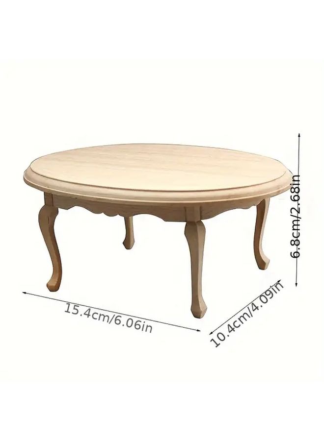 1 12 Scale Dollhouse Miniature Furniture Set European Style Solid Wood Table And Stools For Miniature Dining Room Scene Collector Photography Prop Holiday Gift Realistic Decor In 1 Set - Image 4