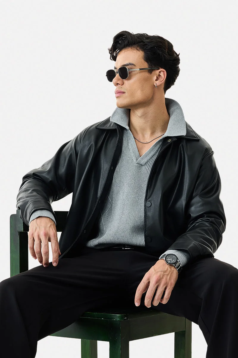 سنيتش Knitted V Neck Sweater