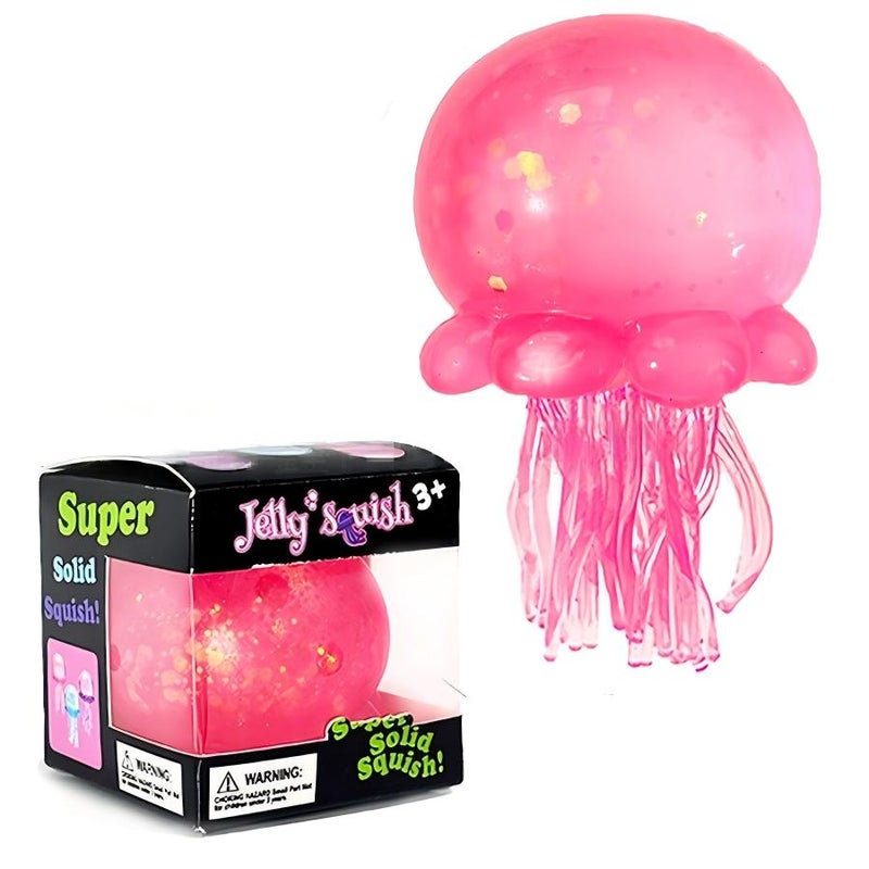 Gigglejoy Glitter Jellyfish Squishy Toy, Ultra Soft Glitter Jelly Sensory Fidget,Adults Squishies Anxiety Relief Maltose Ball, Ice Squishys Sugar Sensory Toy for ADHD Autism, Novel Design Colorful Fidgets Stress Toys - Image 1