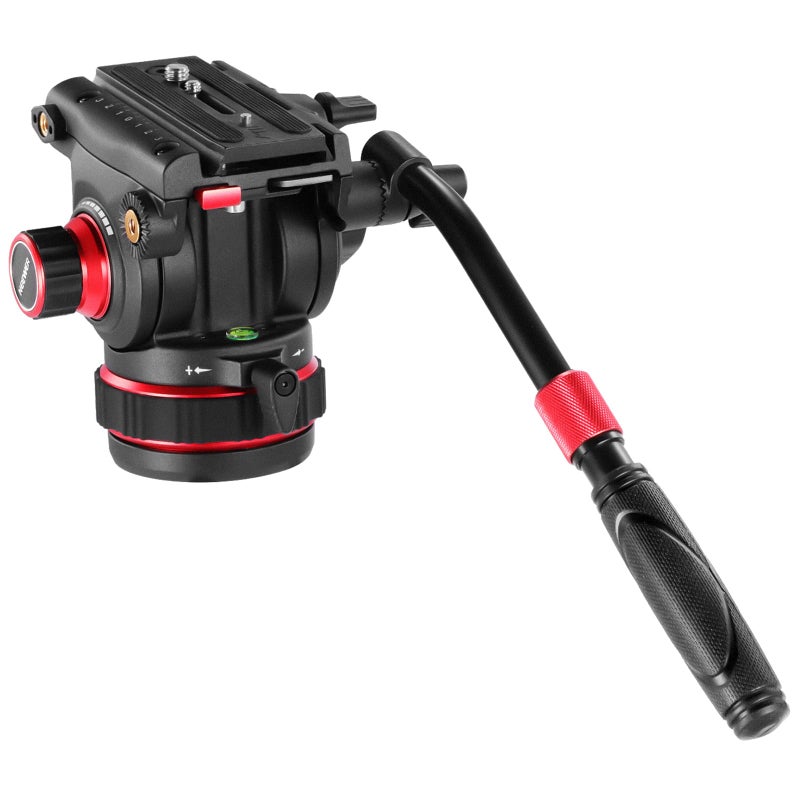 NEEWER Heavy Duty Video Tripod Fluid Head with Stepless Adjustable PanTilt Damping Quick Release Plate Compatible with DJI RS Gimbals Adjustable Handle 75mm Base Max Load 22lb GM006 - Image 2