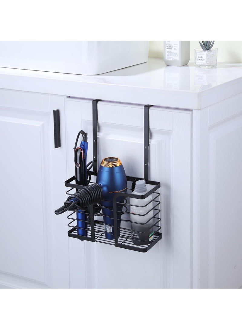 SOLARAE Hair Dryer Holder, 3 in 1 Adjustable Hair Tool Organizer Wall Mounted Hair Dryer Holder for Bathroom Cabinet Door for Hair Dryers, Flat Irons, Curling Irons, Hair Straighteners (Black) - Image 3