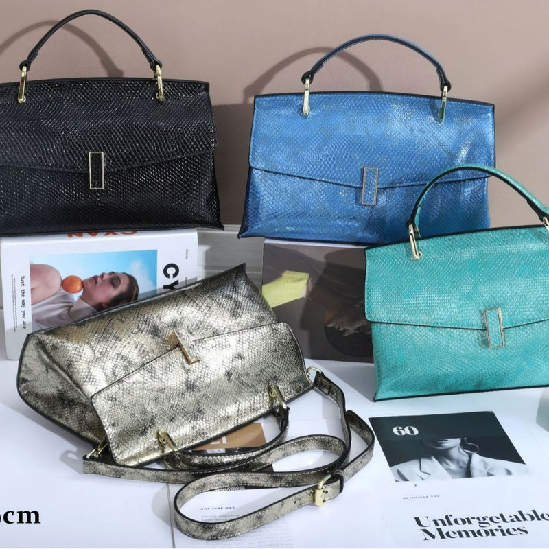 2025 Snake Pattern Shiny Leather Large Capacity Women'S Bag Fashion Shoulder Bag High-End Handbag Popular Live Streaming Organ Bag Light Luxury - Image 4