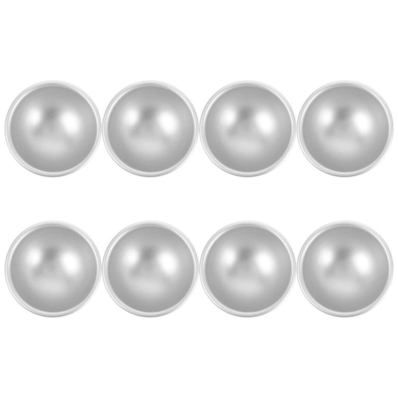 8pcs Aluminum Hemisphere Cake Mold Set 5.8x2.8cm Nonstick Baking Pan - Image 2