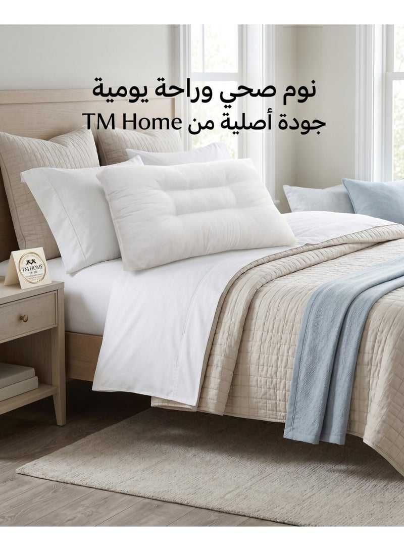تى ام هوم مخدة نوم فندقية، 50 × 70 سم، سمك 10 سم، دعم متوسط، حشوة بولي داون، لمسة فندقية راقية - Image 3