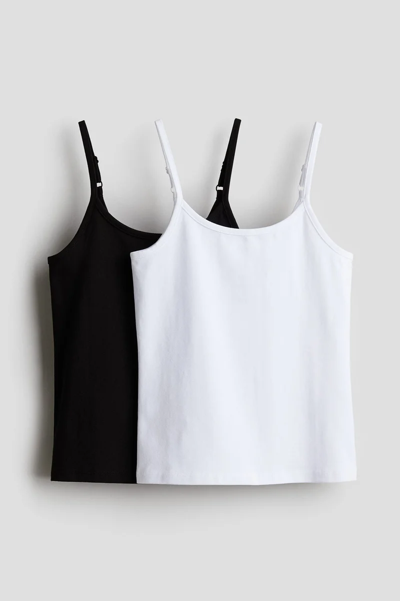 H&M 2-pack cotton strappy tops
