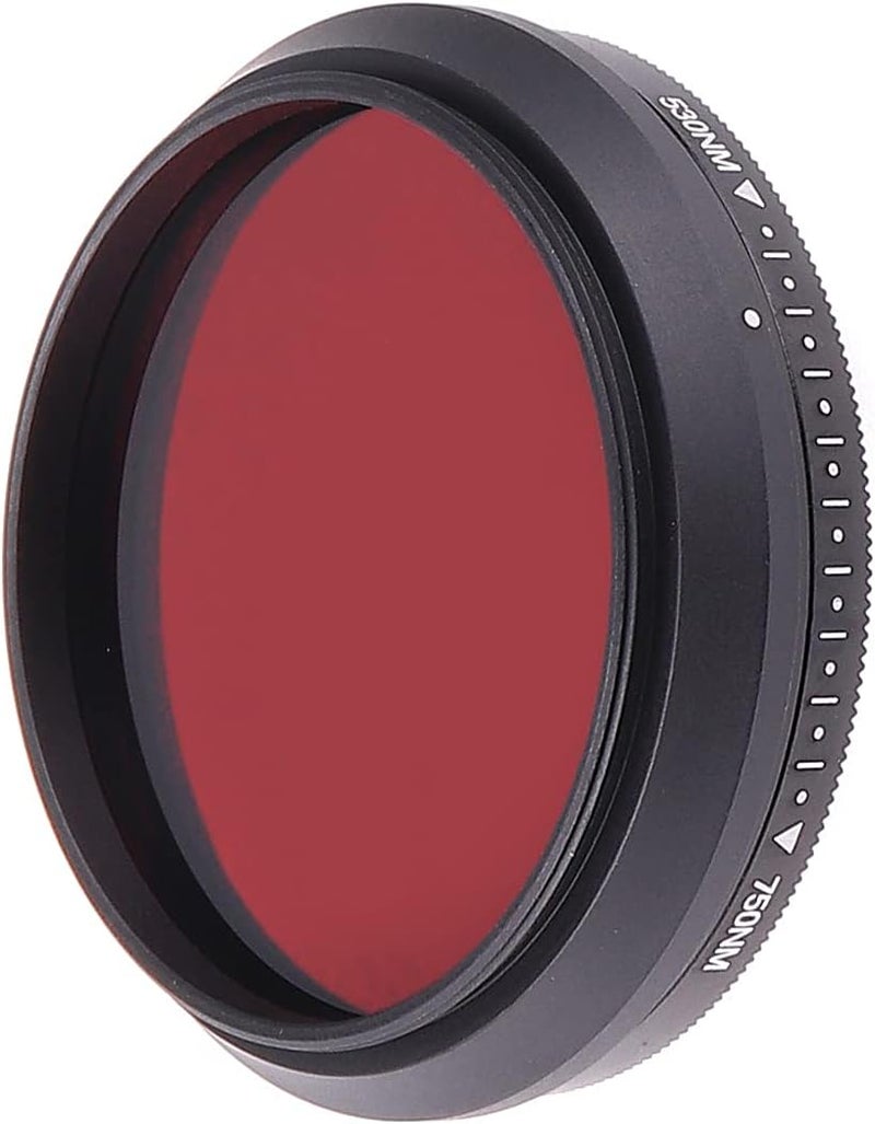 FocusFoto FOTGA 49mm All-in-One Adjustable Infrared IR Pass X-Ray Lens IR Filter, Variable from 530nm to 650nm 680nm 720nm 750nm Optical Glass - Image 2