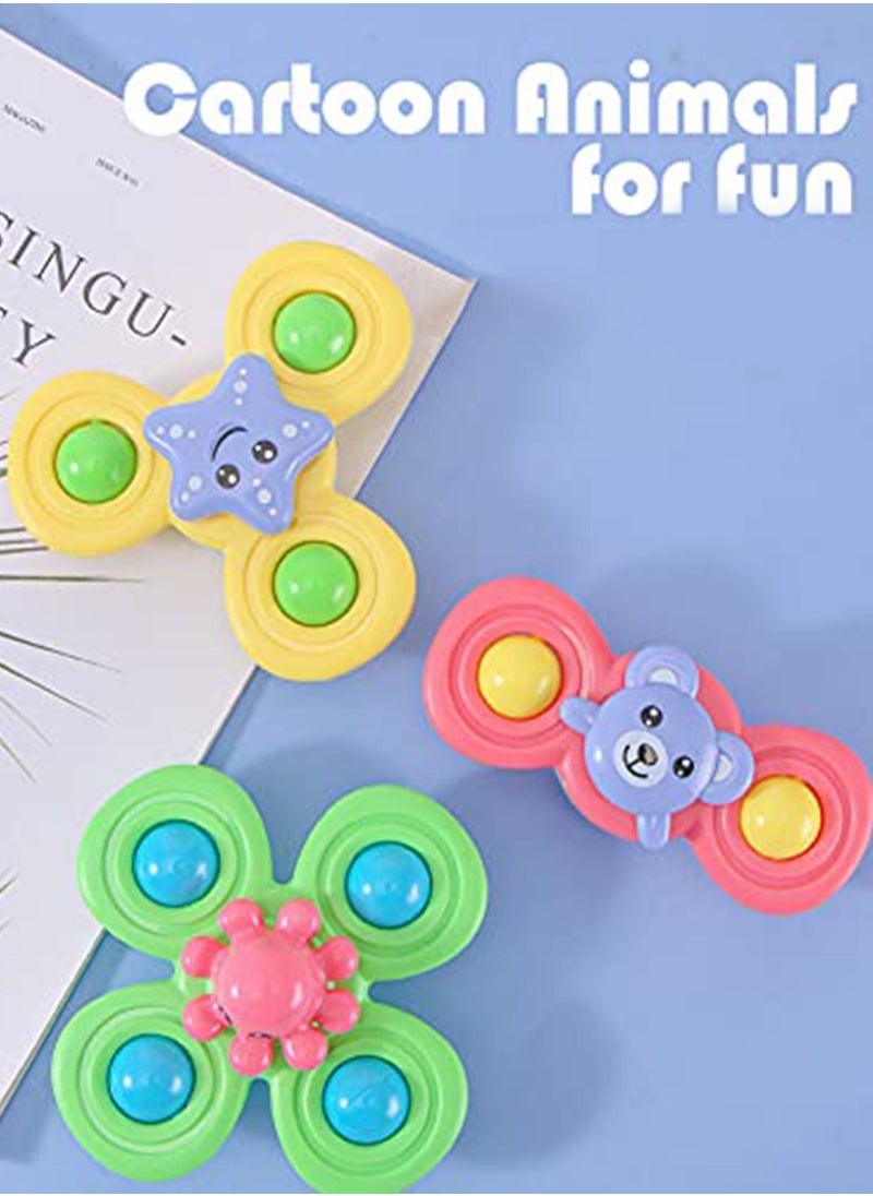 Y&D - 3pcs Spinner Toys of Suction Sensory Spinning Rattle Bath for Toddlers Babies Infant 6 12 12-18 Months Age 1-3 1 2 3 Years Old Boys Girls First Birthday Learning Gifts - Image 1