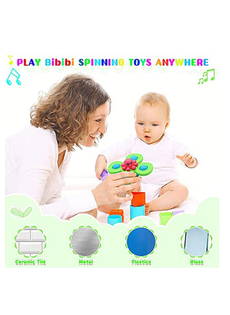 Y&D - 3pcs Spinner Toys of Suction Sensory Spinning Rattle Bath for Toddlers Babies Infant 6 12 12-18 Months Age 1-3 1 2 3 Years Old Boys Girls First Birthday Learning Gifts - Image 1