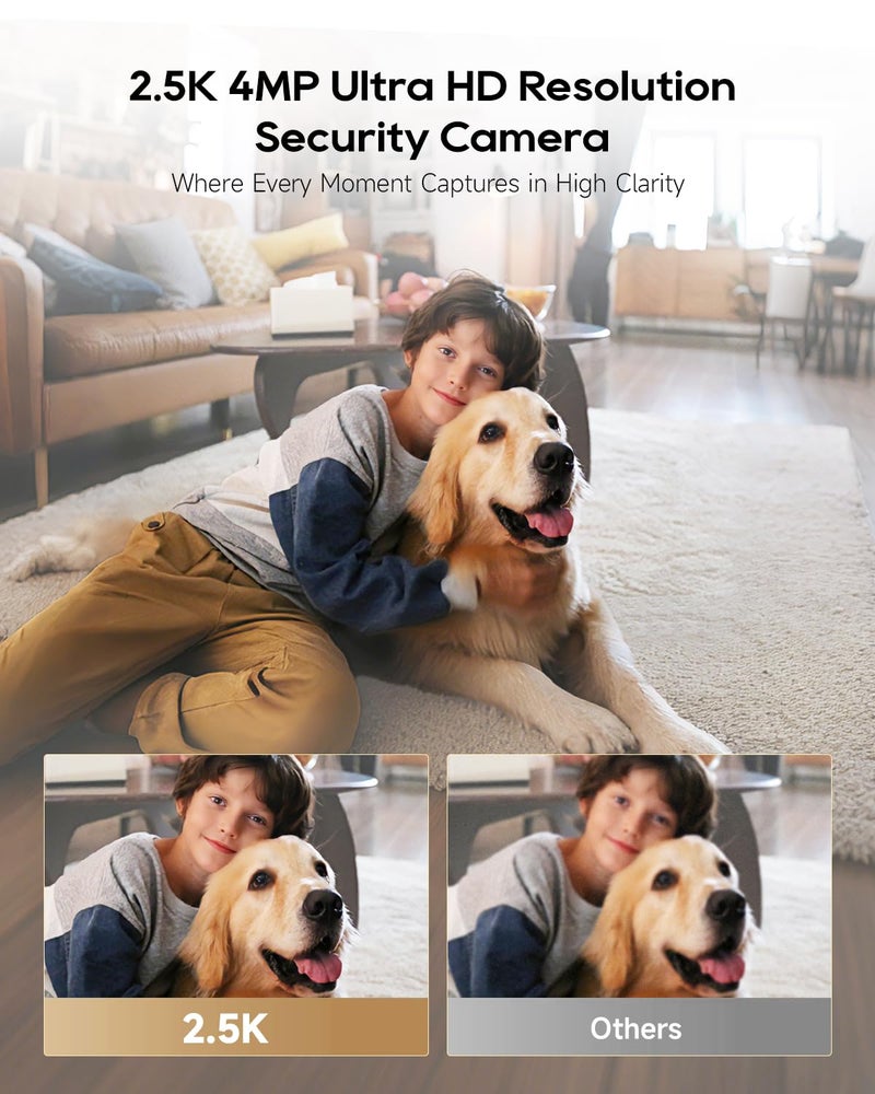 DREAME 2.5K 4MP Pet Dog Camera, Indoor Security Camera Wireless, Dual-Band 5G/2.4G Wi-Fi, Auto-Tracking, 360Â° Pan-Tilt, Cloud & Local Storage, Physical Privacy Mode, Work with Alexa & Google, Grey - Image 2