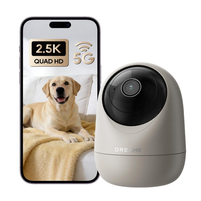DREAME 2.5K 4MP Pet Dog Camera, Indoor Security Camera Wireless, Dual-Band 5G/2.4G Wi-Fi, Auto-Tracking, 360Â° Pan-Tilt, Cloud & Local Storage, Physical Privacy Mode, Work with Alexa & Google, Grey - Image 1