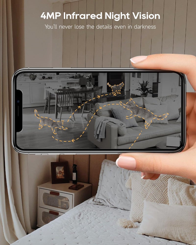 DREAME 2.5K 4MP Pet Dog Camera, Indoor Security Camera Wireless, Dual-Band 5G/2.4G Wi-Fi, Auto-Tracking, 360Â° Pan-Tilt, Cloud & Local Storage, Physical Privacy Mode, Work with Alexa & Google, Grey - Image 5