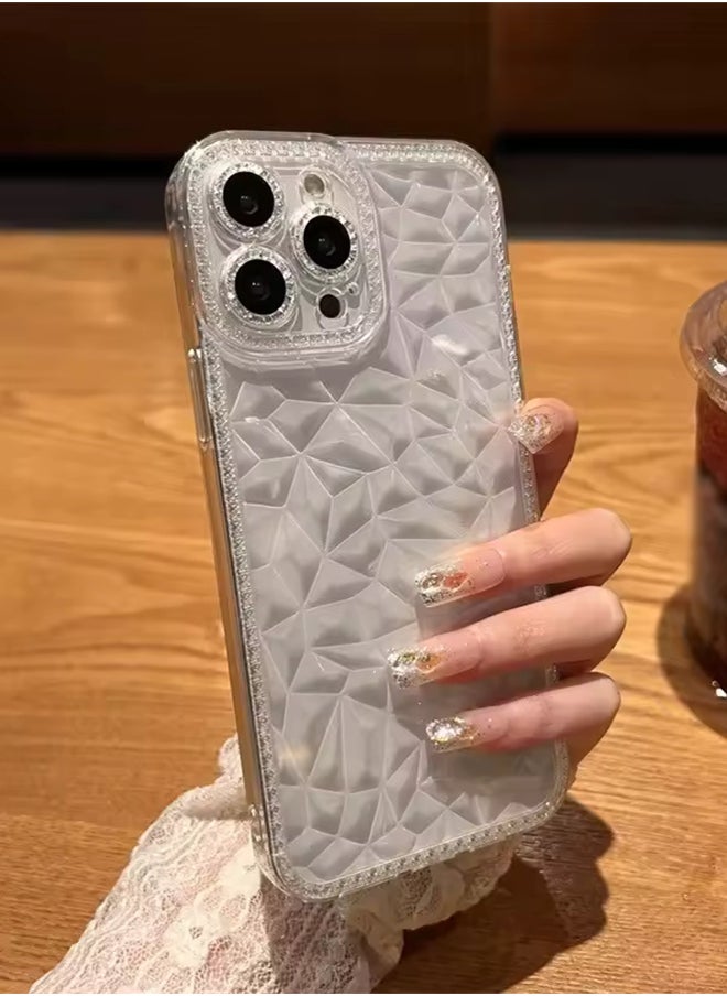 Generic - Iphone 12 Pro Max Luxury Glitter Diamond Transparent Case For iPhone 12 Pro Max Shockproof Silicone Bumper Case - Clear - Image 1
