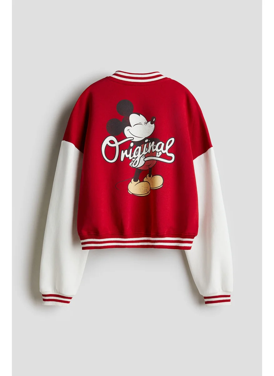 اتش اند ام Printed Sweatshirt Baseball Jacket