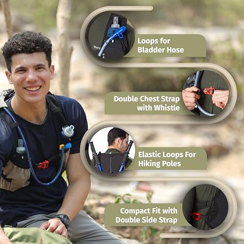 Tripole Voir Hydration Bag and Backpack for Trail Running and Cycling | 5 litres | Without Bladder (Black) - Image 3