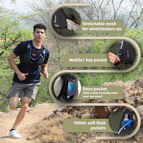 Tripole Voir Hydration Bag and Backpack for Trail Running and Cycling | 5 litres | Without Bladder (Black) - Image 4