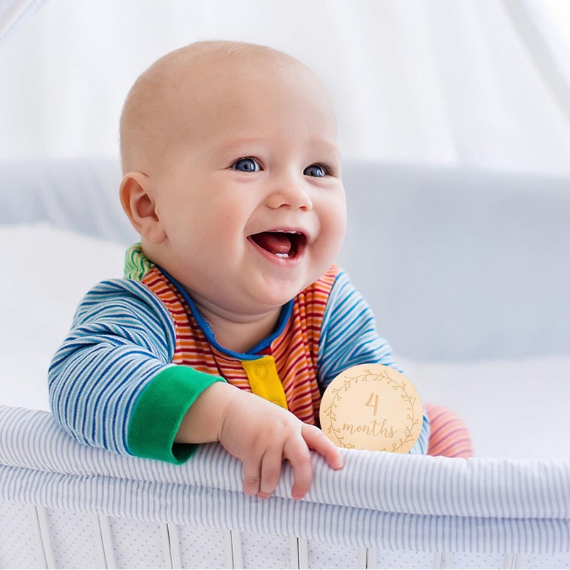 Double Sided Wooden Milestone Cards 14pcs Newborn Monthly Photo Props Photography Accessories - Image 5