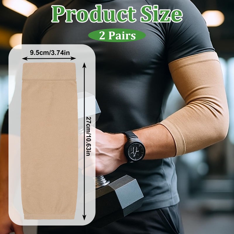 Aeaocvo 2 Pairs Tattoo Cover Up Sleeve Forearm Sleeves for Women, Forearm Compression Protective Sleeve Arm Sleeves for Women Men - Image 2