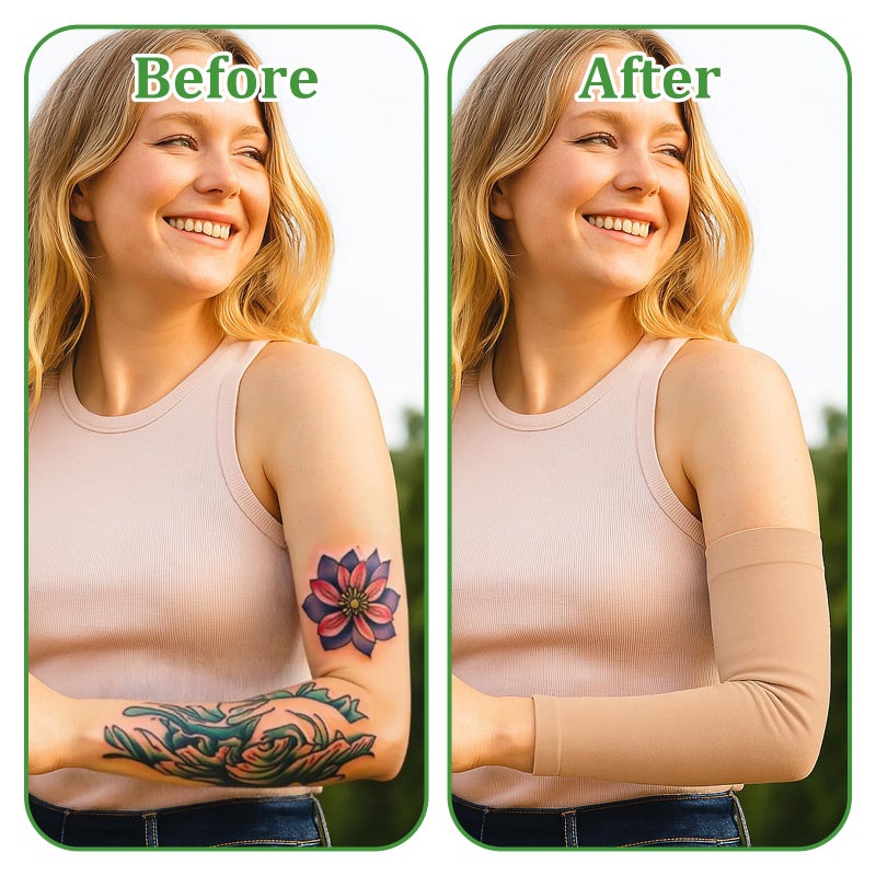 Aeaocvo 2 Pairs Tattoo Cover Up Sleeve Forearm Sleeves for Women, Forearm Compression Protective Sleeve Arm Sleeves for Women Men - Image 5
