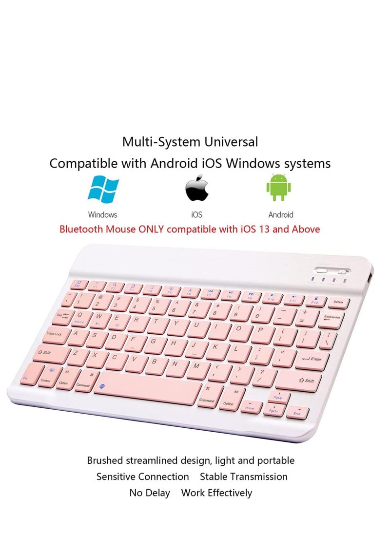 GULFLINK Wireless Bluetooth Rechargeable Keyboard, Multi-Device Universal Bluetooth Keyboard, Portable Keyboard, Suitable for iOS Android, Windows iPad, Tablets MacBook (Pink)  - Image 4