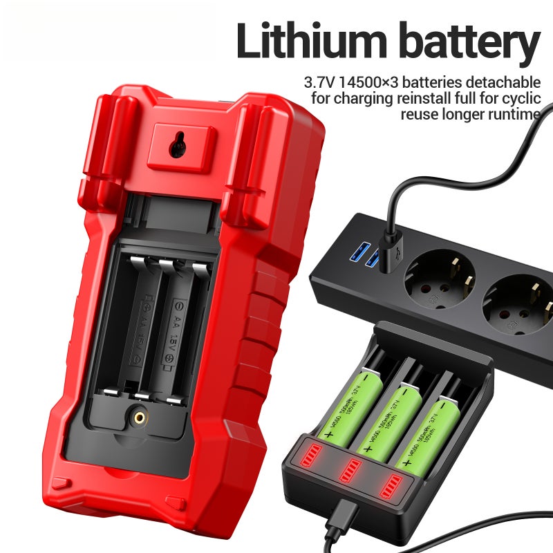 2-in-1 Multimeter Red: Insulation Resistance Tester With 0.001MΩ–20GΩ Range - PI DAR Functions Backlit LCD Rechargeable Lithium Batteries for Automotive HVAC Industrial Electrical Testing - Image 5