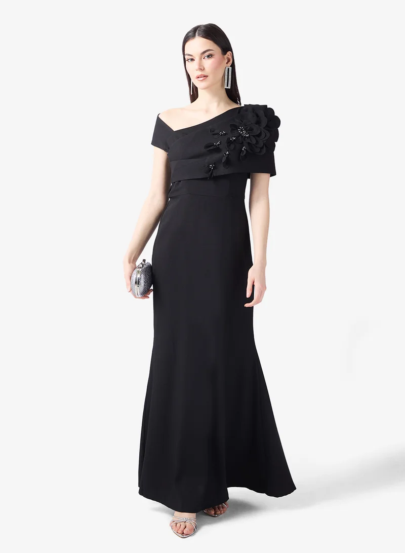 Namshi x  Bardot 3D Floral Detail A Line Dress for Women | Best Price UAE