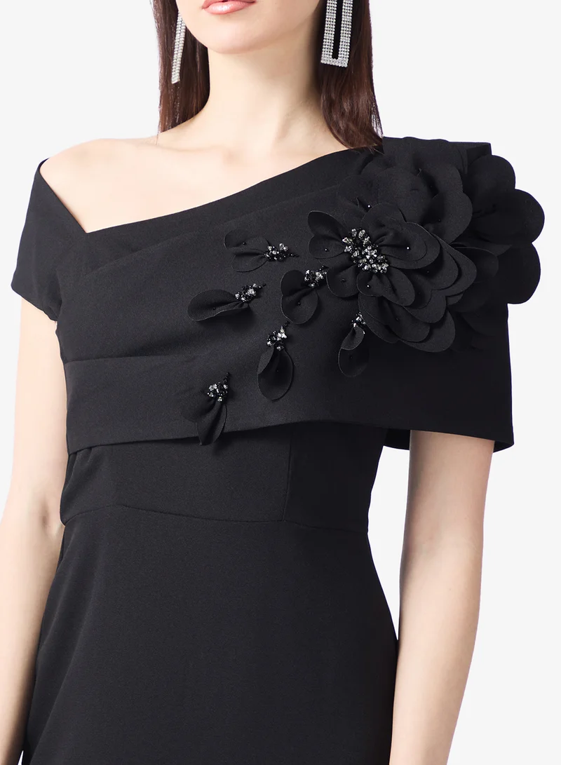 Namshi x  Bardot 3D Floral Detail A Line Dress for Women | Best Price UAE