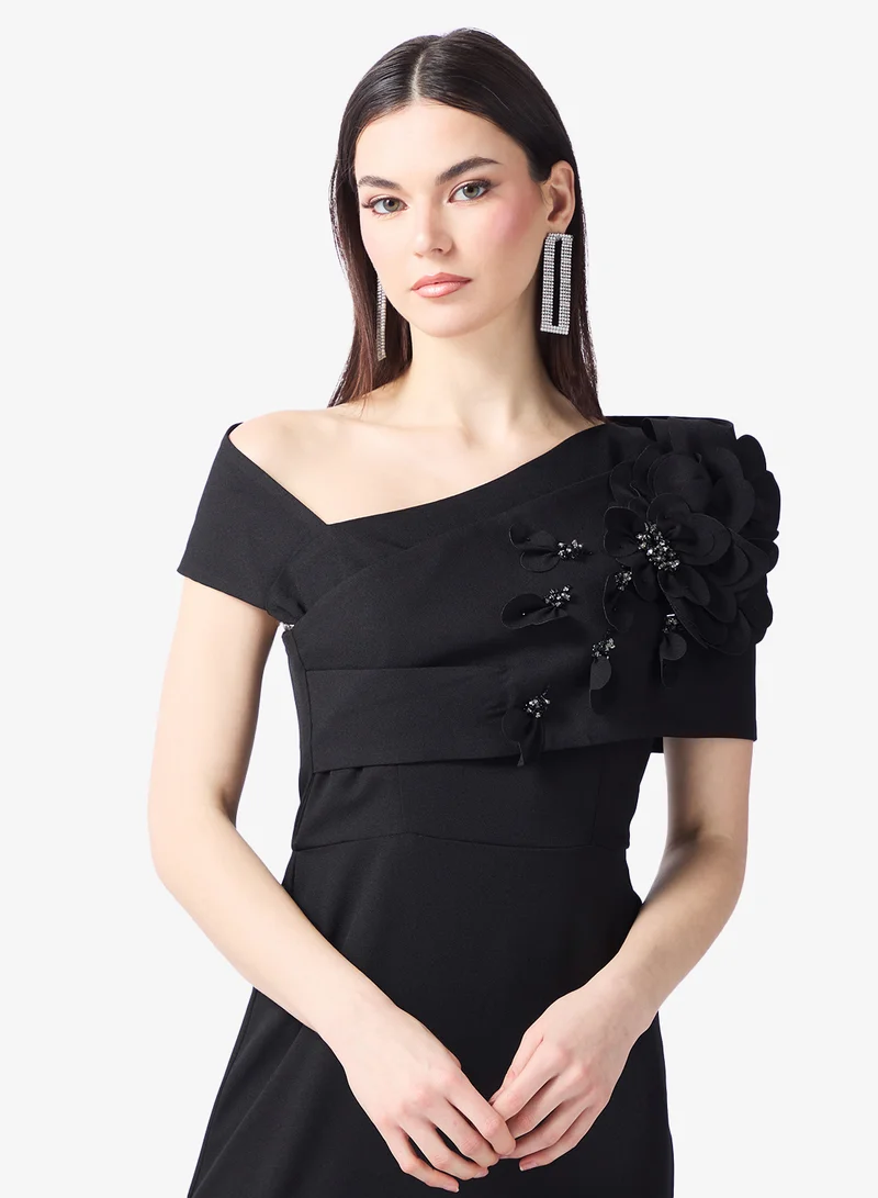 Namshi x  Bardot 3D Floral Detail A Line Dress for Women | Best Price UAE