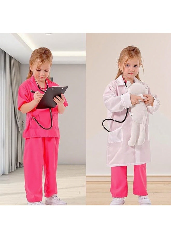 Halamodo 7-Piece Kids Doctor Costume Set - Medical Uniform with Lab Coat, Pretend Play Doctor Kit for Boys & Girls Ages 3-8, Includes Stethoscope & Medical Accessories - for Halloween, Birthday Parties & Role-Play - Image 5