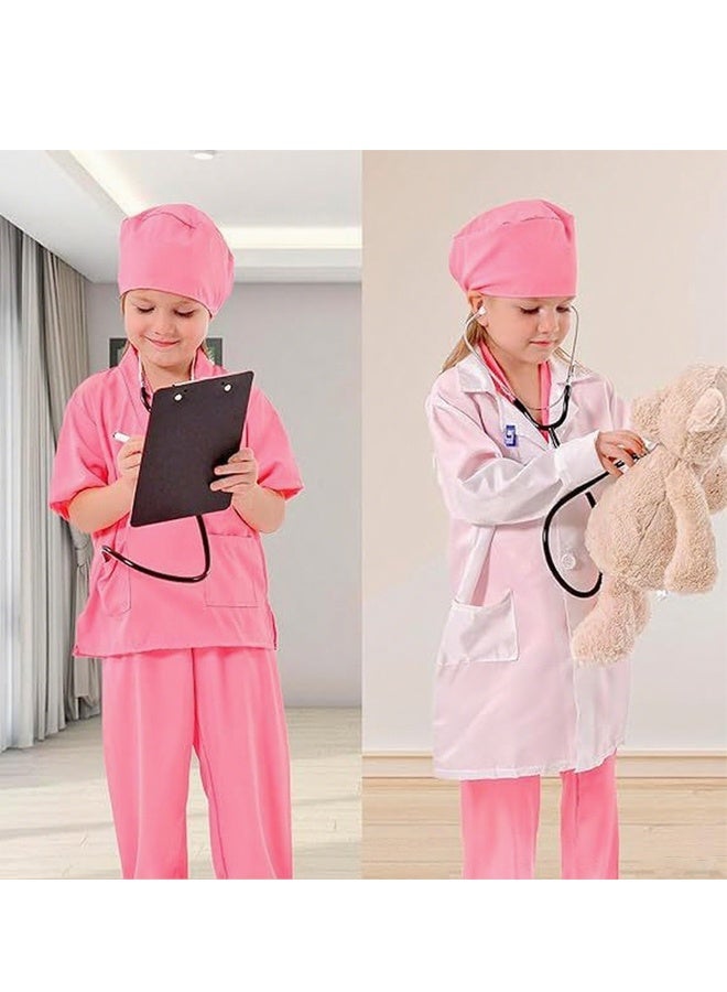 Halamodo 7-Piece Kids Doctor Costume Set - Medical Uniform with Lab Coat, Pretend Play Doctor Kit for Boys & Girls Ages 3-8, Includes Stethoscope & Medical Accessories - for Halloween, Birthday Parties & Role-Play - Image 4