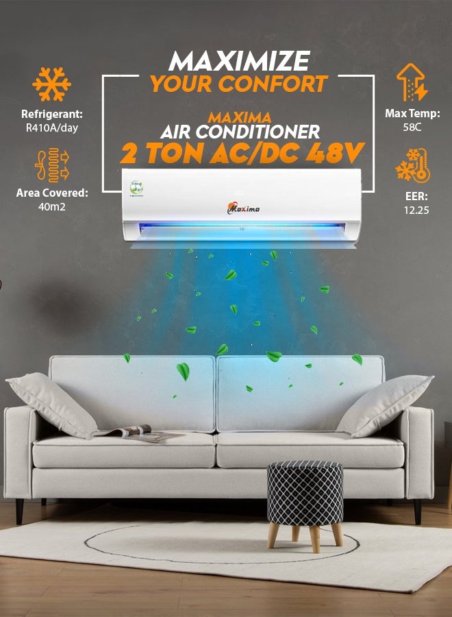 ماكسيما مكيف هواء ماكسيما إنفرتر عالي الكفاءة 2 طن بجهد 48 فولت - Image 3