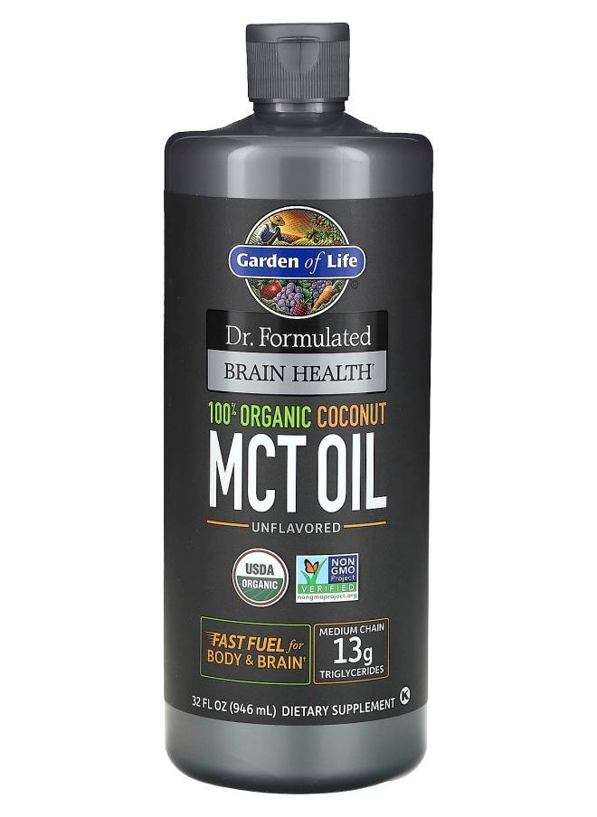 Garden of Life Dr. Formulated Brain Health 100% Organic Coconut MCT Oil Unflavored 32 fl oz (946 ml) 
