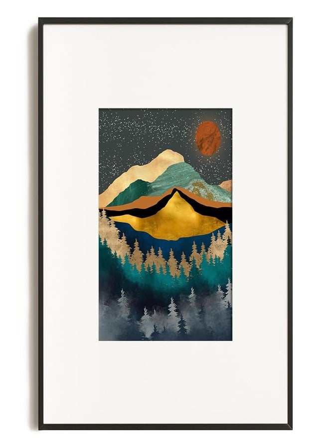 YUMKNOW Boho Mountain Wall Decor - Unframed 16x20, Bedroom Pictures, Abstract Office Gifts, Posters for Room Aesthetic, Teal Bathroom Decorations, Mid Century Modern Nature Wall Art for Living Room, - Image 4