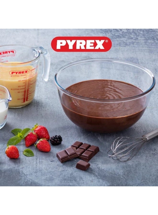 Pyrex Glass Mixing Bowl 2L , Borosilicate Heat Resistant, Microwave, Oven, Fridge & Freezer Safe, Stackable Space-Saving Kitchen Bowl for Mixing, Serving & Storage Clear 2cm - Image 4