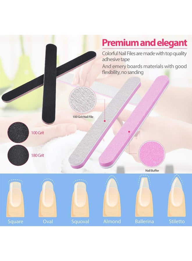 DUNISO 500Pcs Full Cover Clear False Nail Tips Set Long Fake Acrylic Nail Kit with Nail Clipper, Polishing Strip, Nail Files, Nail Buffer and Cuticle Fork 10 Sizes Pre Shaped Extend Nails Full Cover Set with Storage Box for Beginner and Professional Home Salon DIY - Image 2