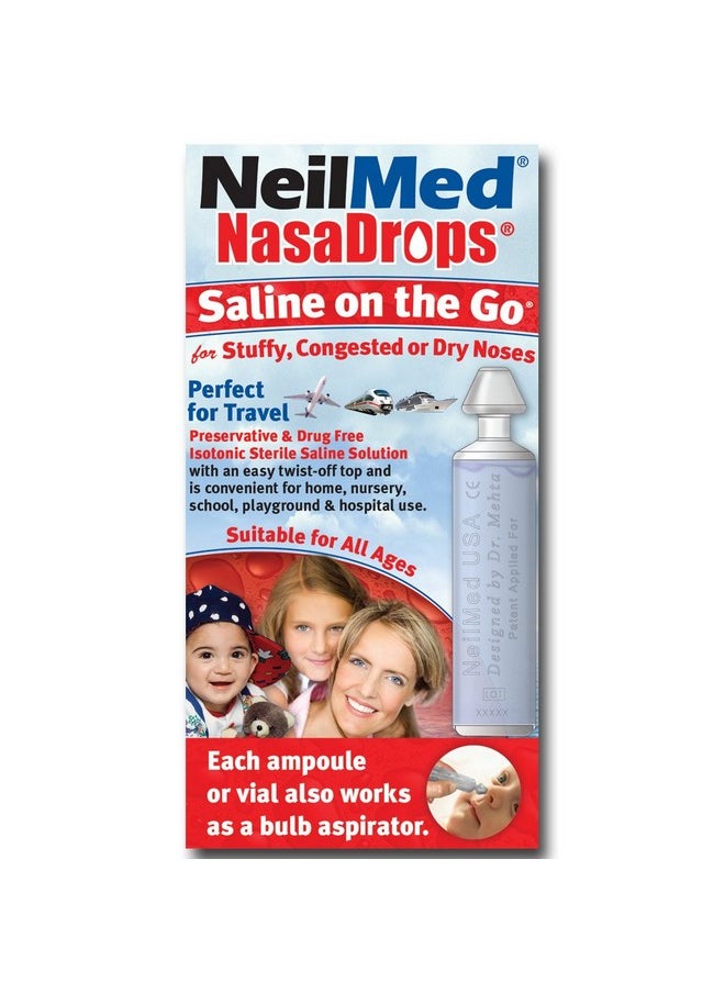 NeilMed - Neil Med Nasa Drops Saline Vials, 15 Single-Use Ampoules, 0.5 Fl Oz - Image 1